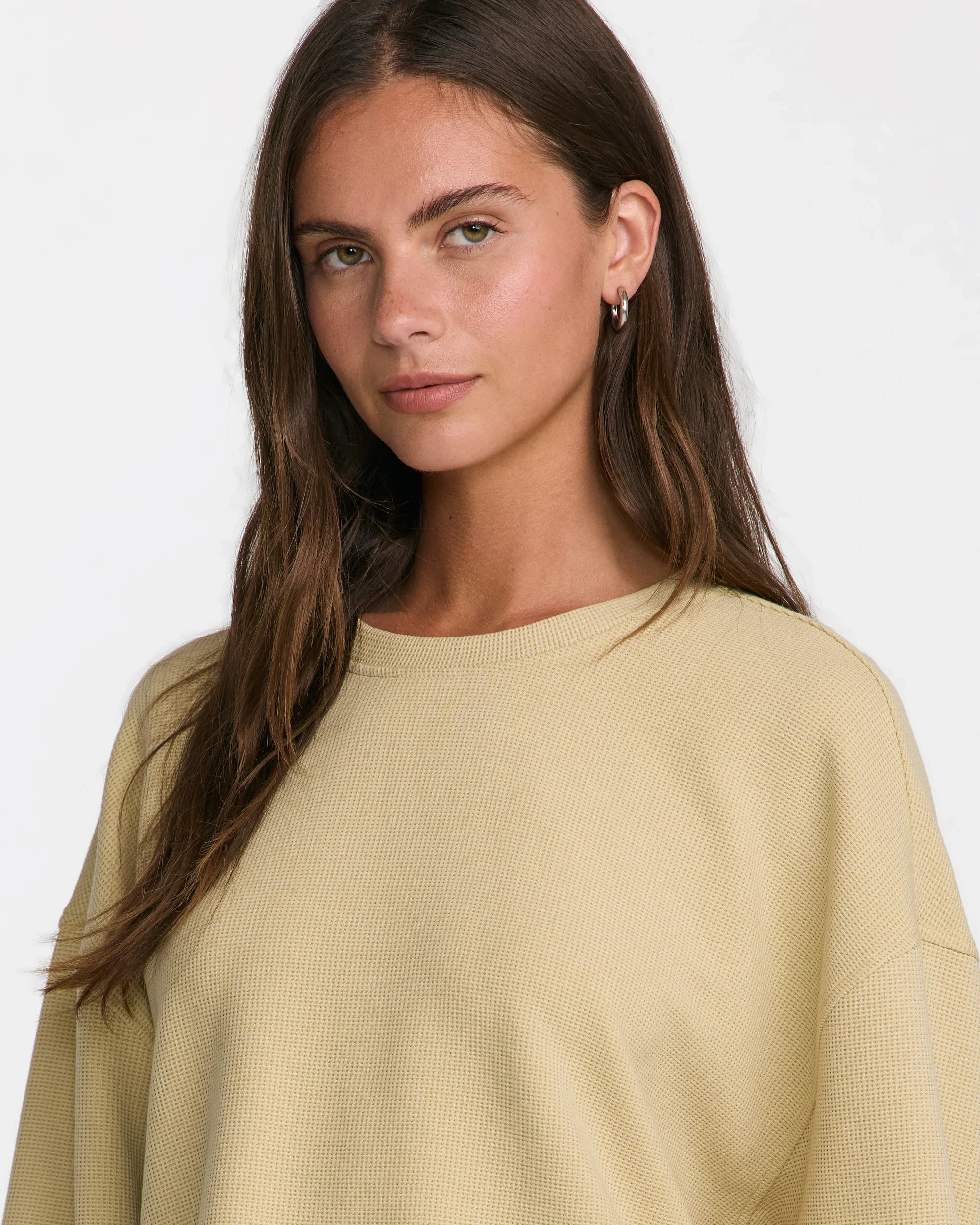 Rvca Glory Waffle Pullover - Vintage Khaki - Image 3