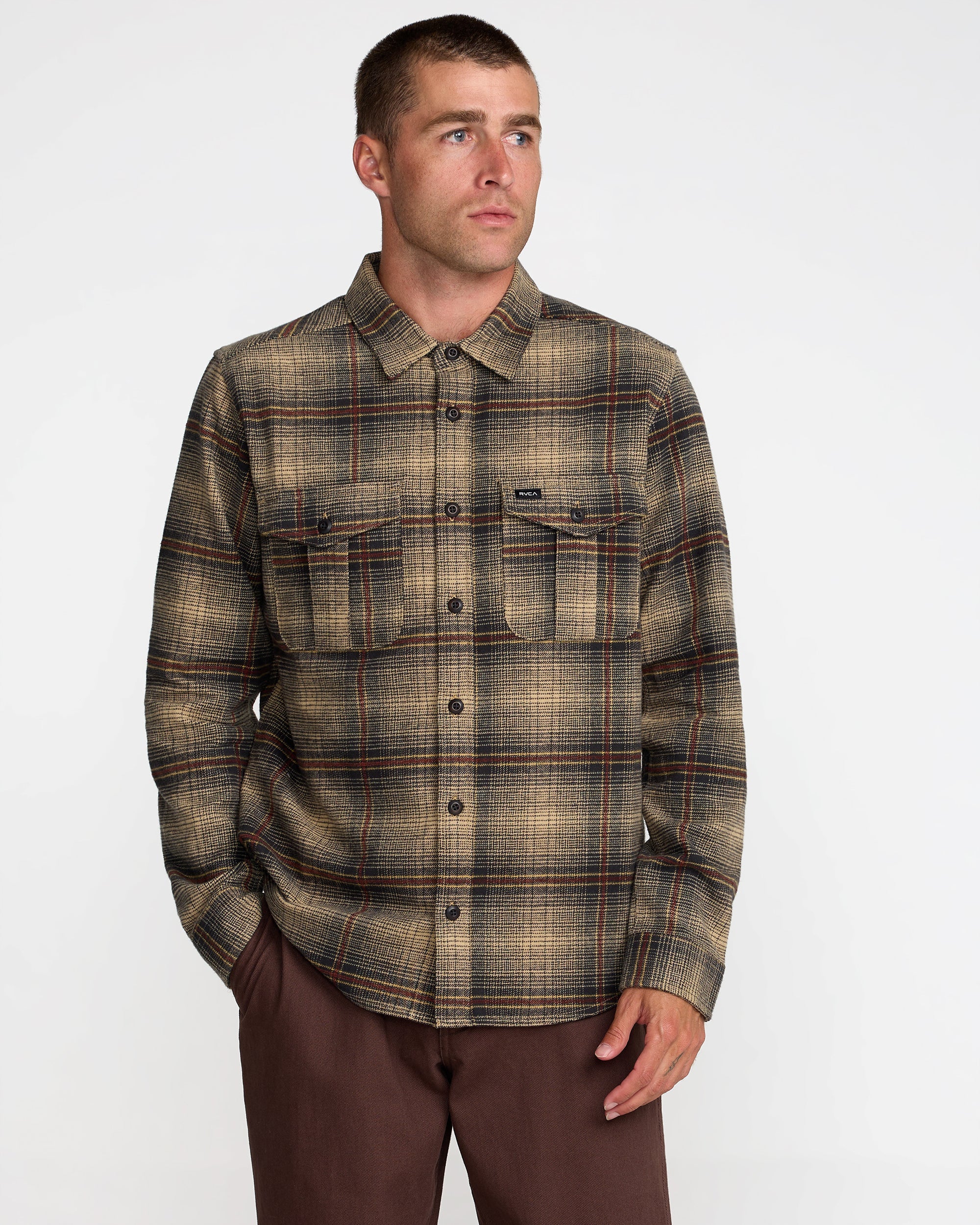 RVCA Hughes Flannel - Pirate Black - Image 2