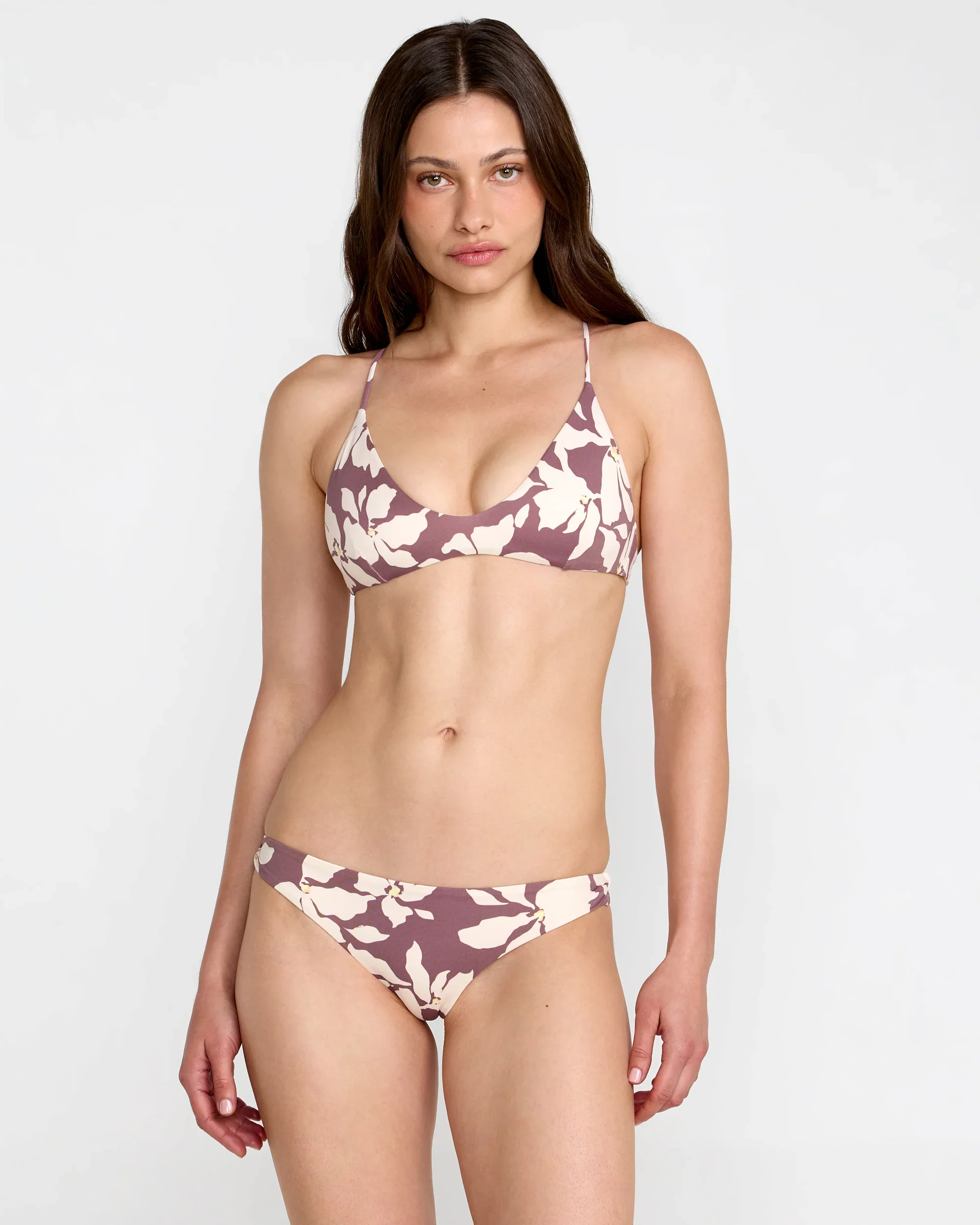 Rvca Something Else Crossback Bikini Top - Terra Brown - Image 3