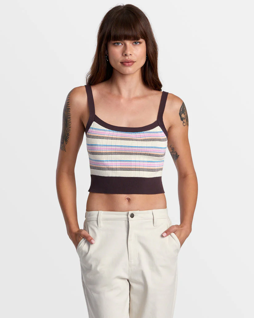 RVCA TATUM SWEATER TANK TOP - NEW PLUM