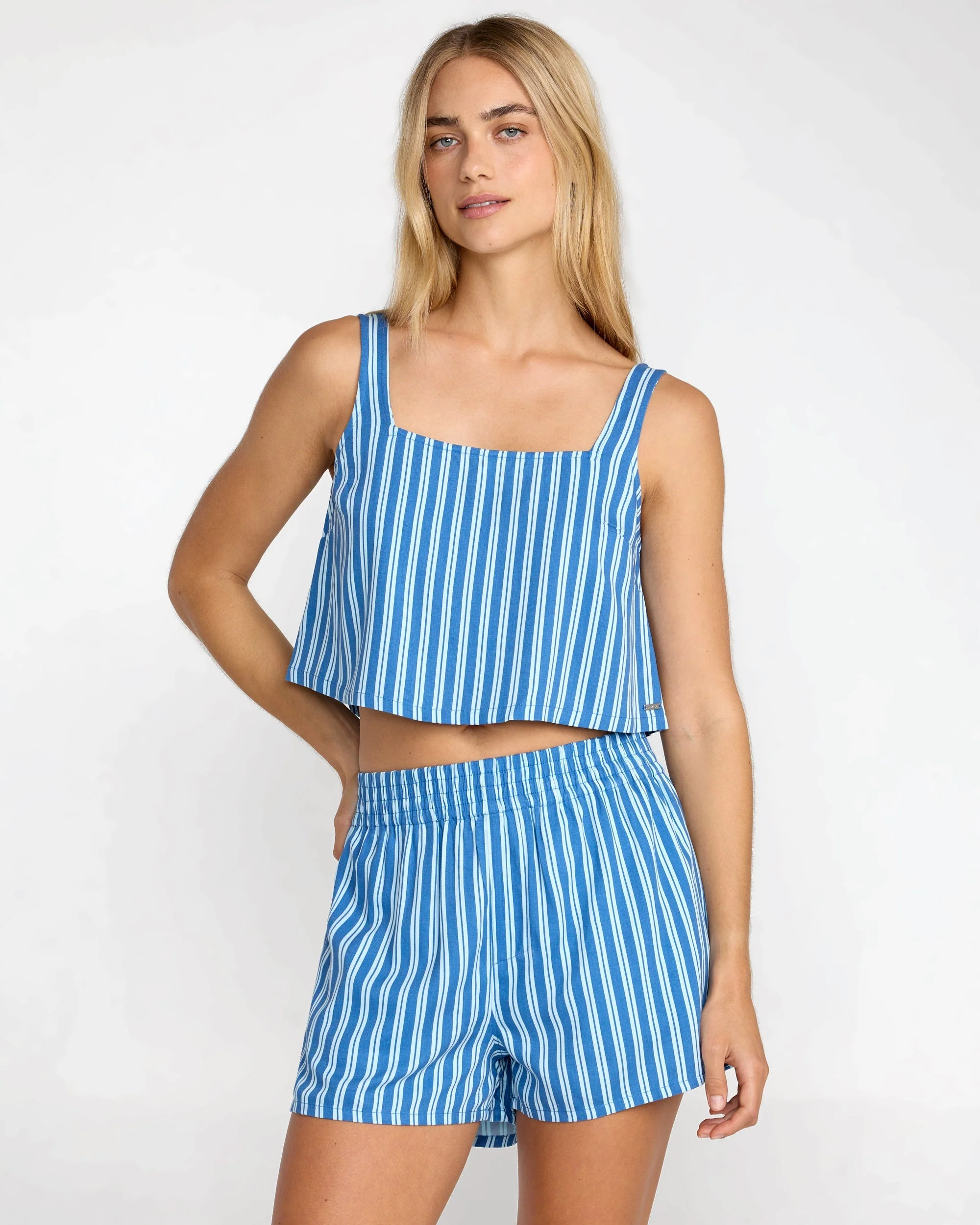 RVCA Women's Mikey Boxer Short - Blue Relic - Image 3