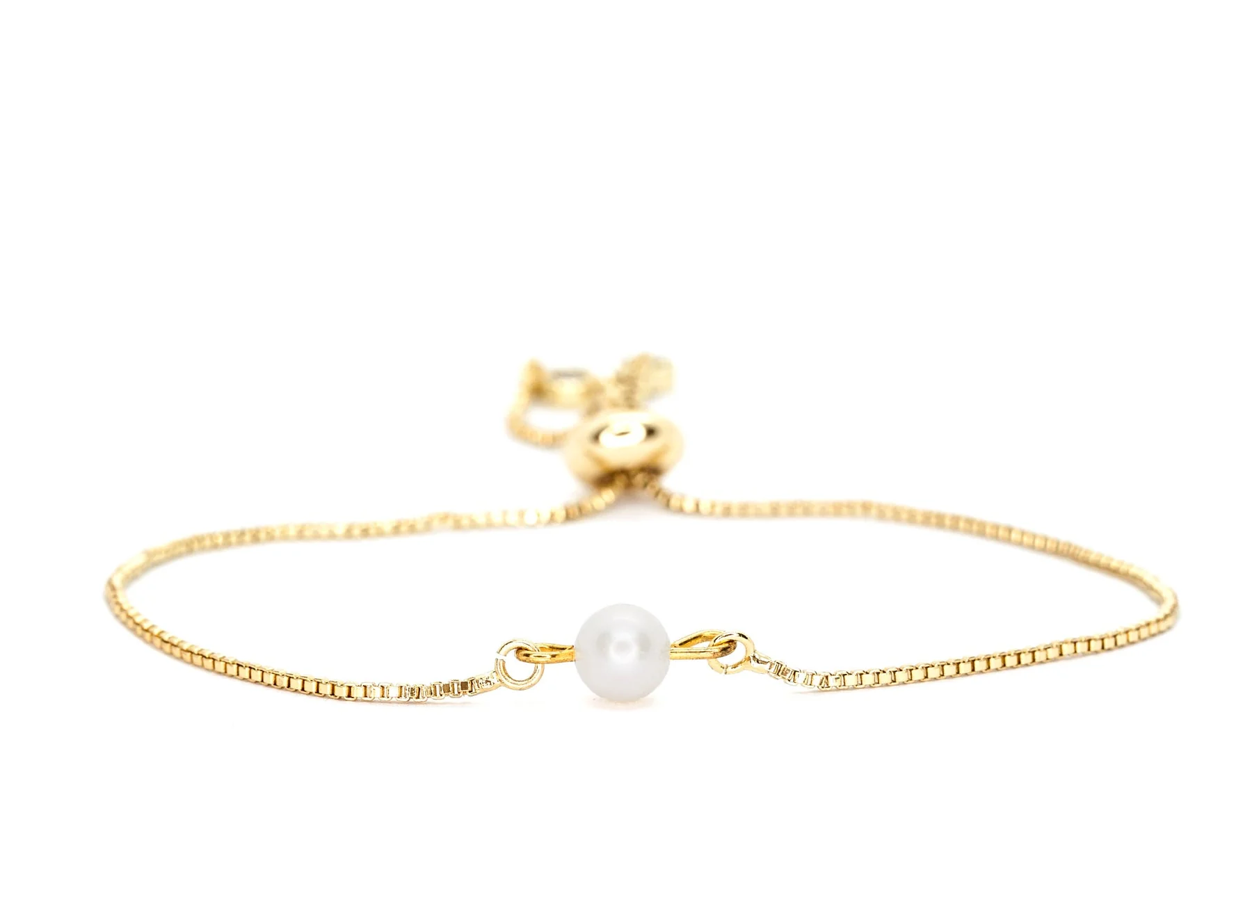 Salty Cali Fresh Water Pearl Bolo Bracelet - GOLD