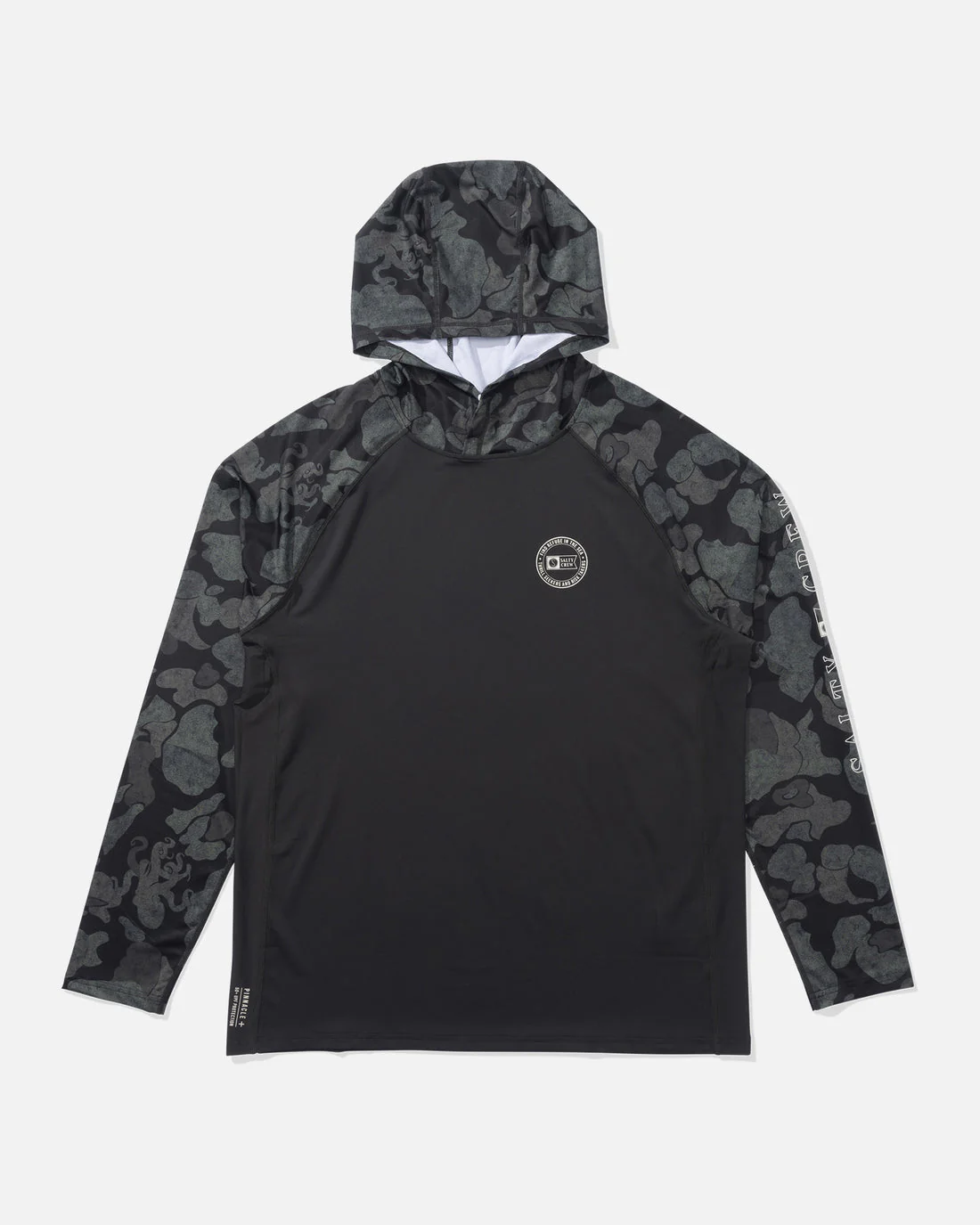 Salty Crew Apex Perforated Sunshirt Hoodie - BLACK CAMO