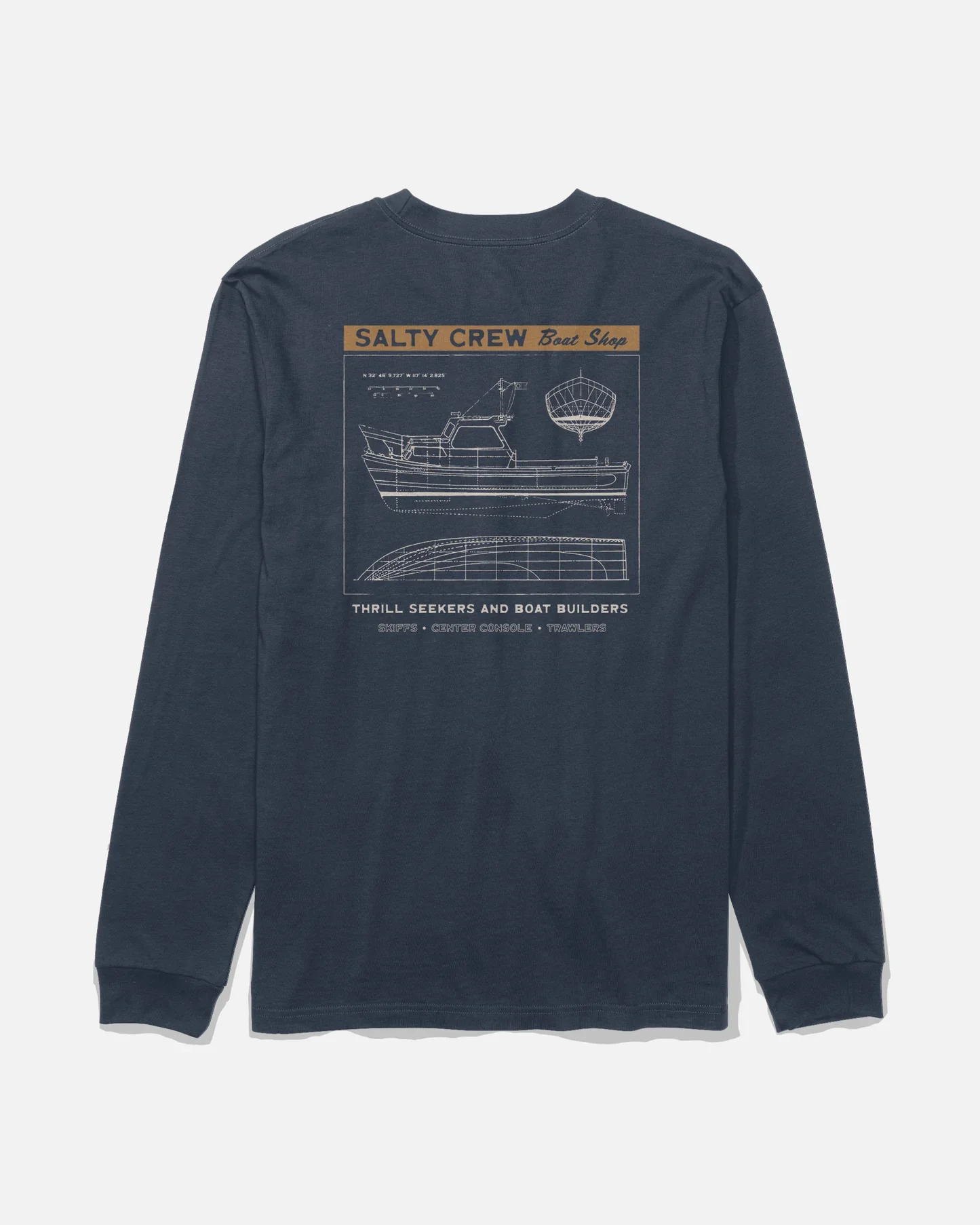Salty Crew Boat Shop Long Sleeve Tee - Navy