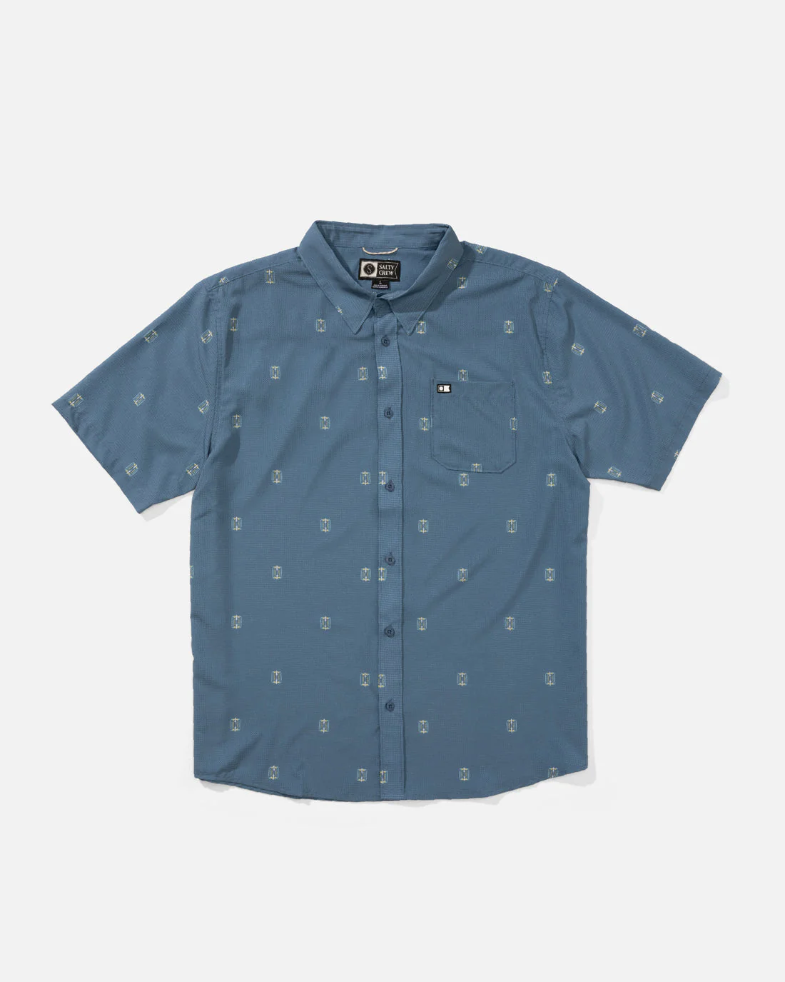 Salty Crew Breezer Perforated Button Up - Channel Blue
