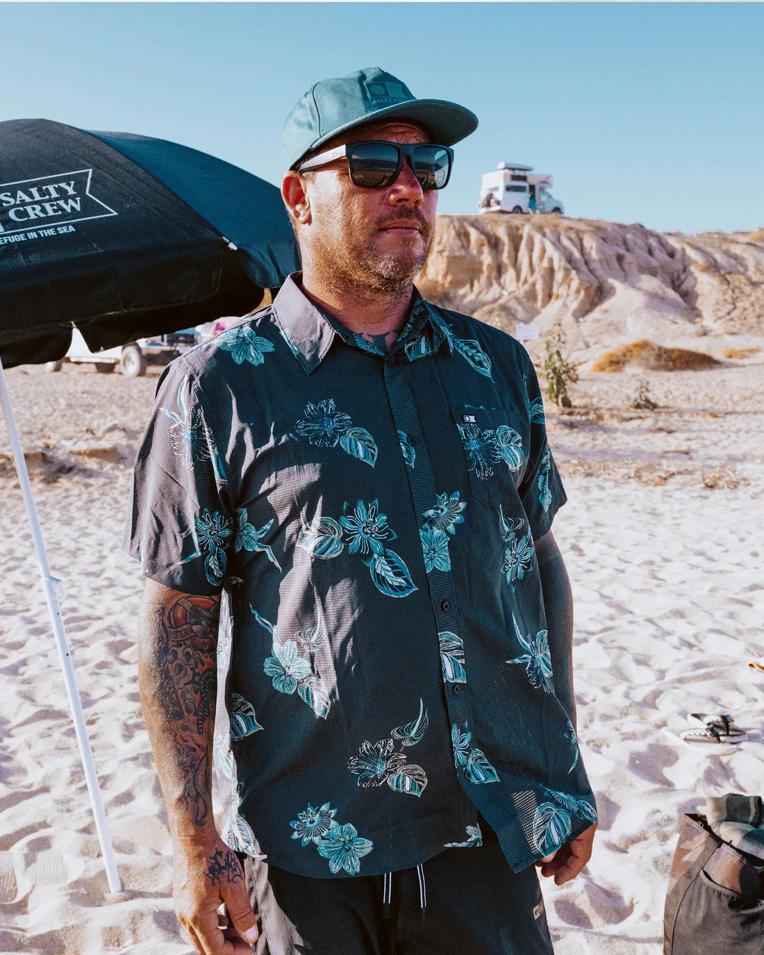 Salty Crew Breezer Perforated Button Up - Phantom