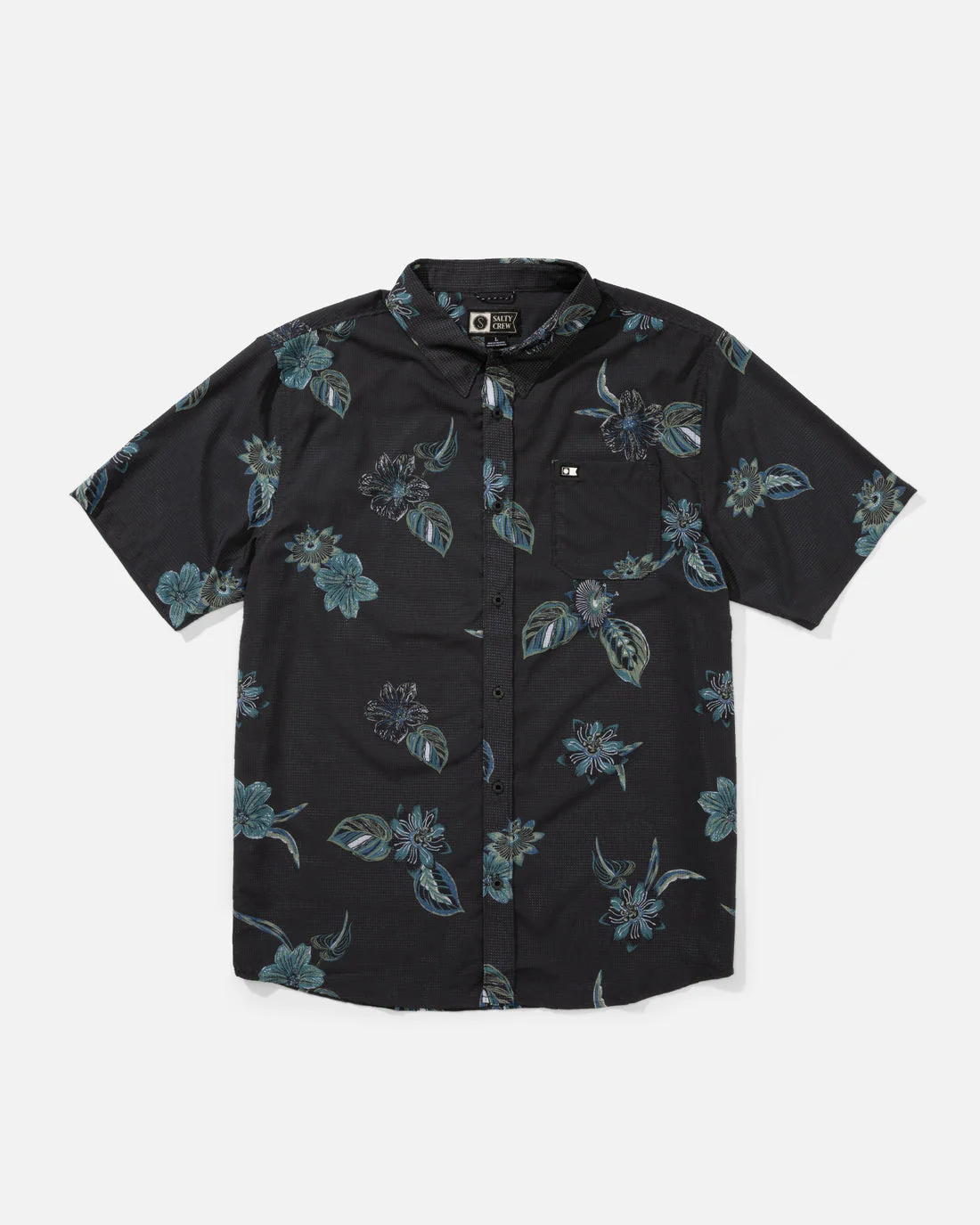 Salty Crew Breezer Perforated Button Up - Phantom - Image 3
