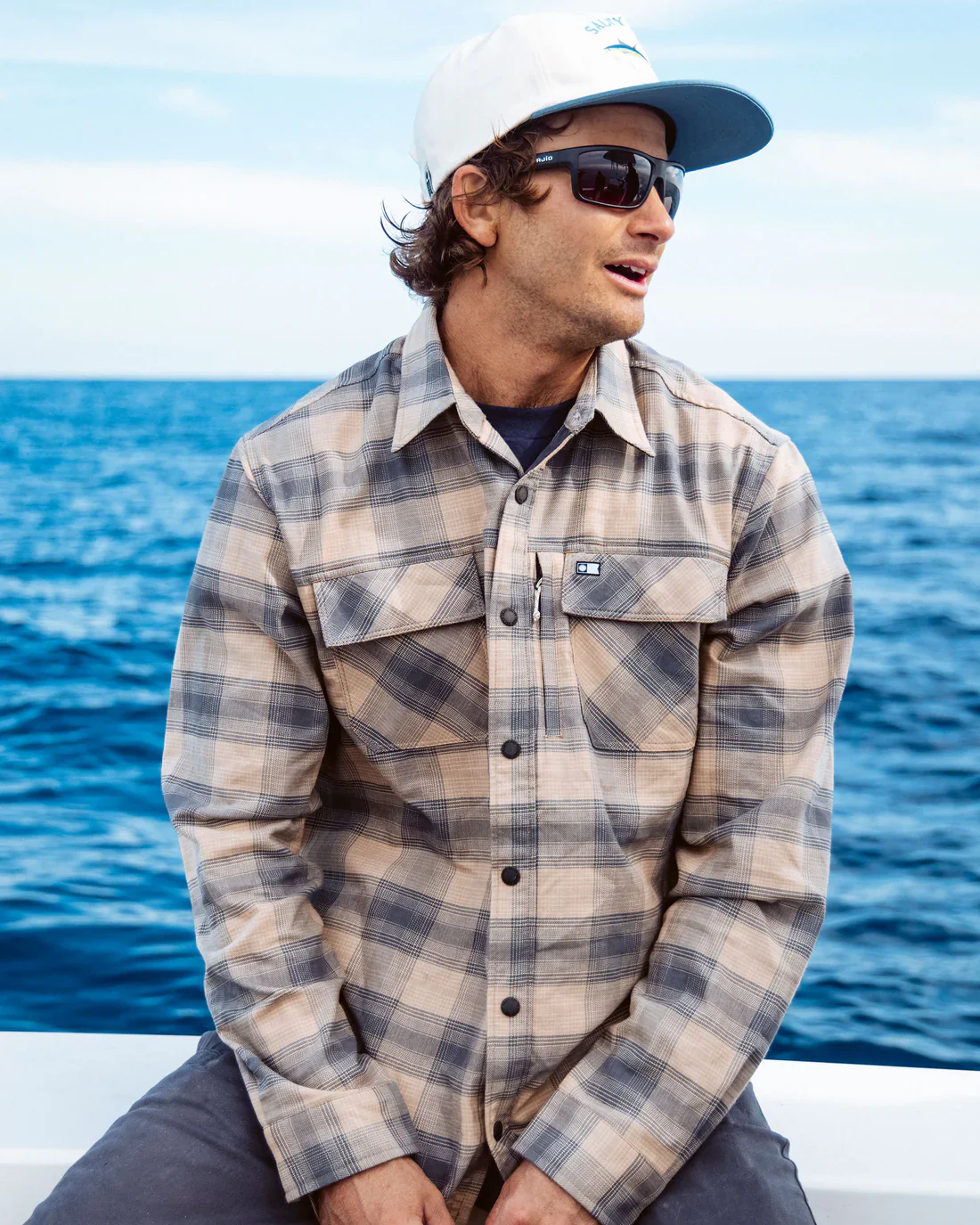 Salty Crew Fathom Tech Flannel - Khaki - Image 3