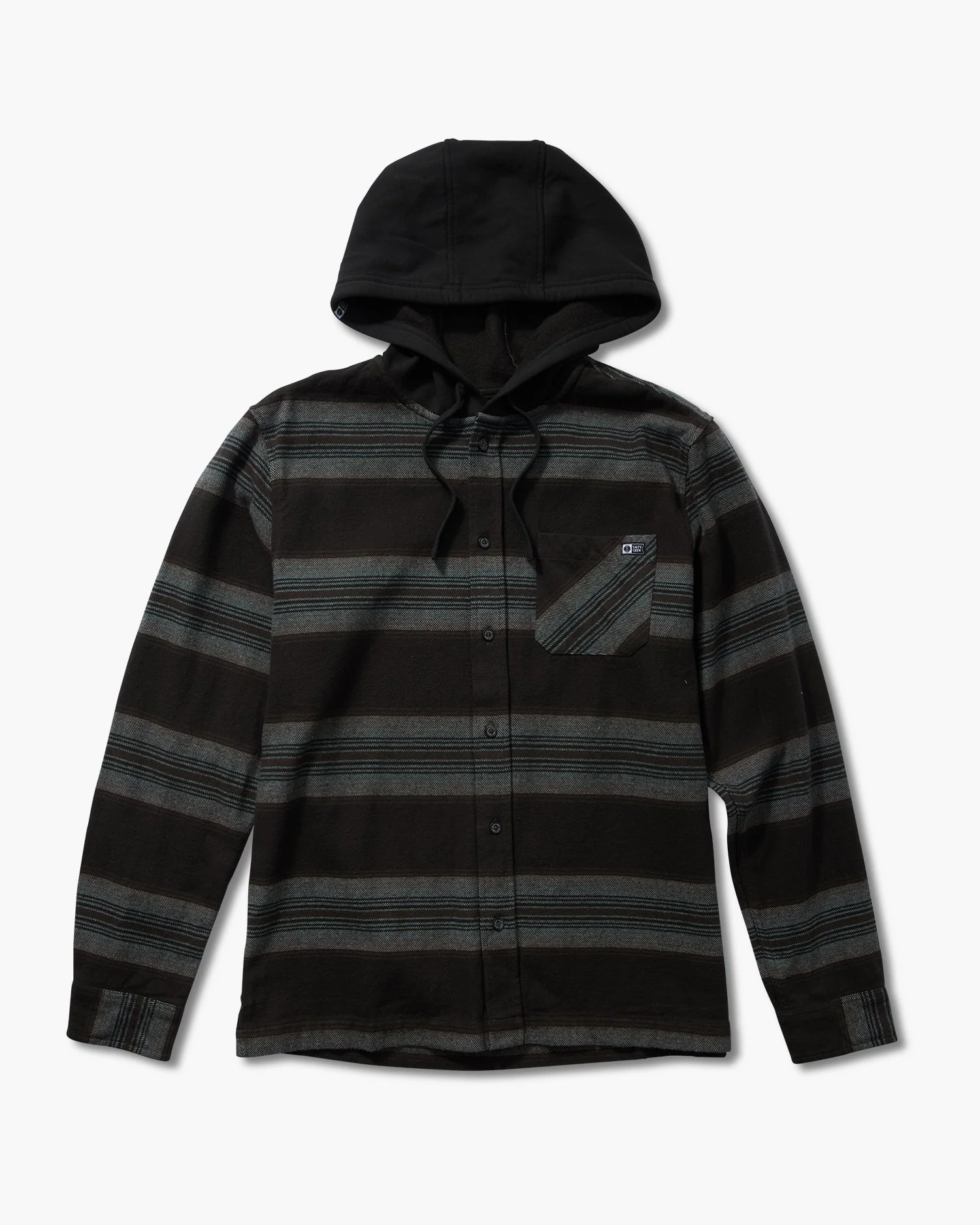 Salty Crew Outback Hooded Flannel - COAL - Image 2