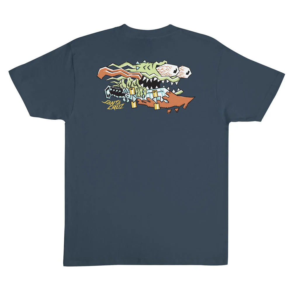 Santa Cruz Screaming Scratched Hand Mens T-Shirt - STEEL BLUE