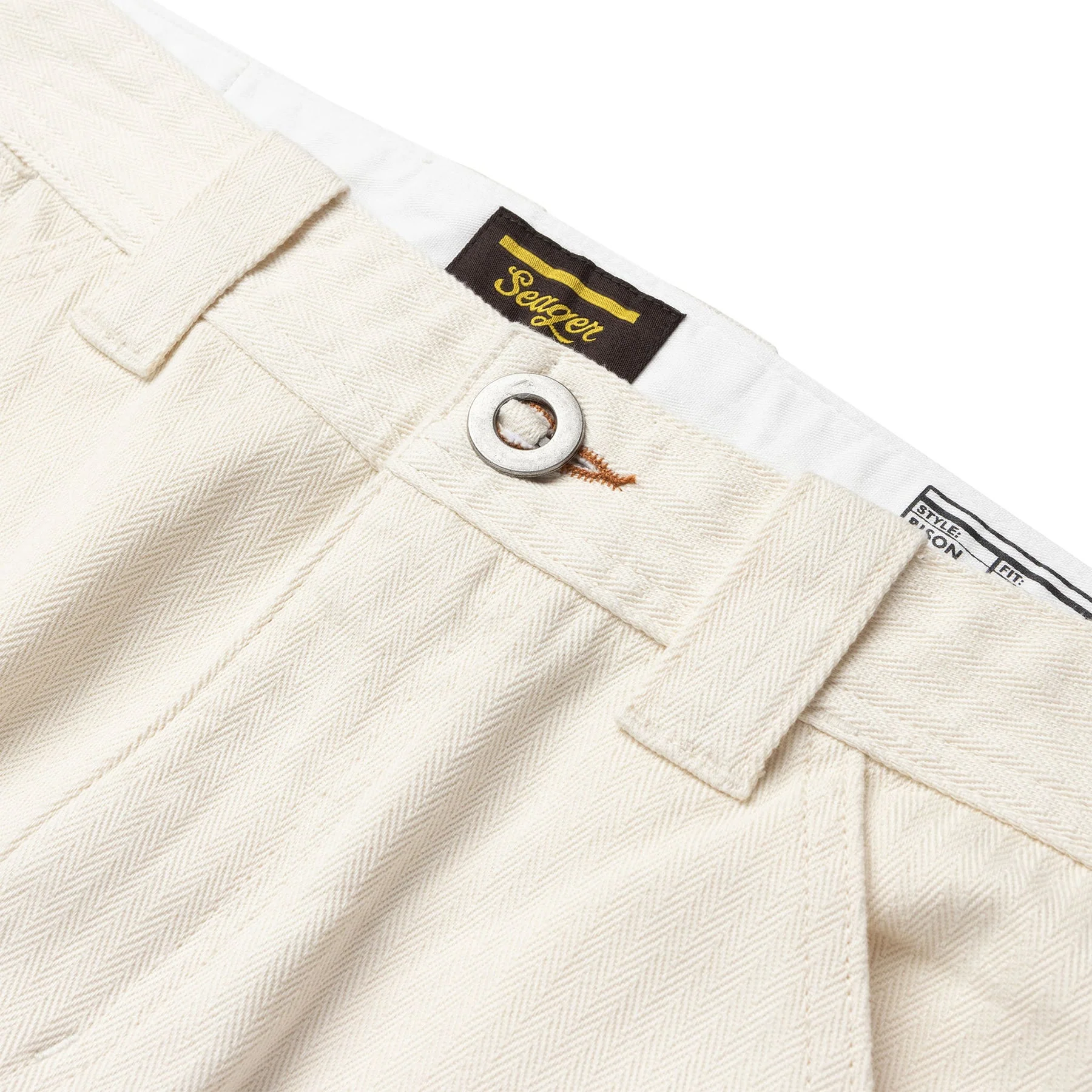 Seager Bison Herringbone Pant Regular Fit - Natural - Image 4