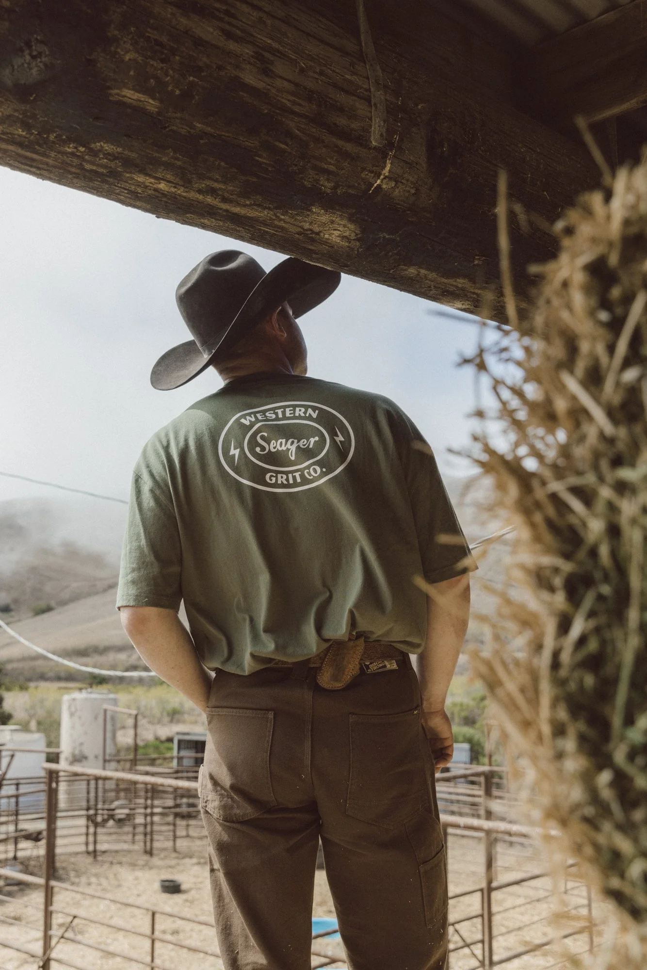 SEAGER Burl Oversized Tee - MILITARY GREEN - Image 3