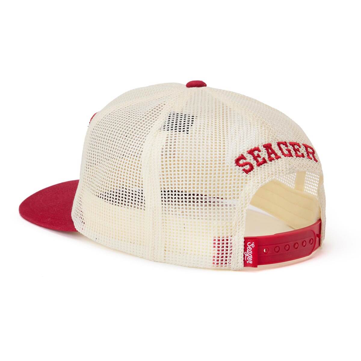 Seager Men's Keep It Country All-Mesh Trucker Snapback Cream/Red - Cream/Red - Image 4