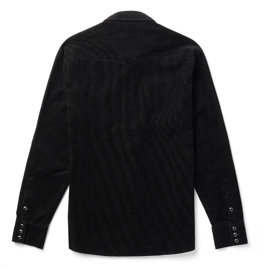 Seager Reagan Pearl Snap Corduroy - Black - Image 2
