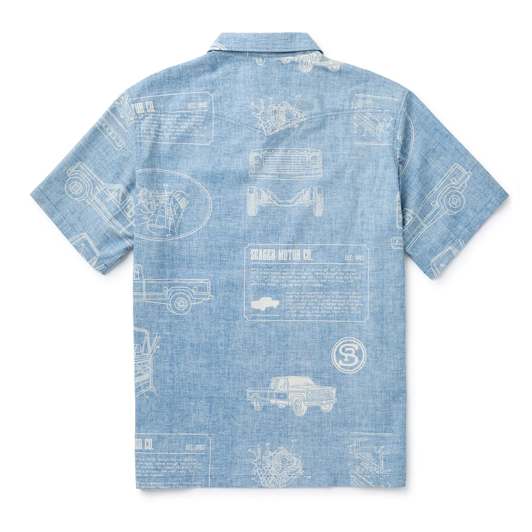 SEAGER Schooner 3/4 Button S/S Shirt - BLUE - Image 2