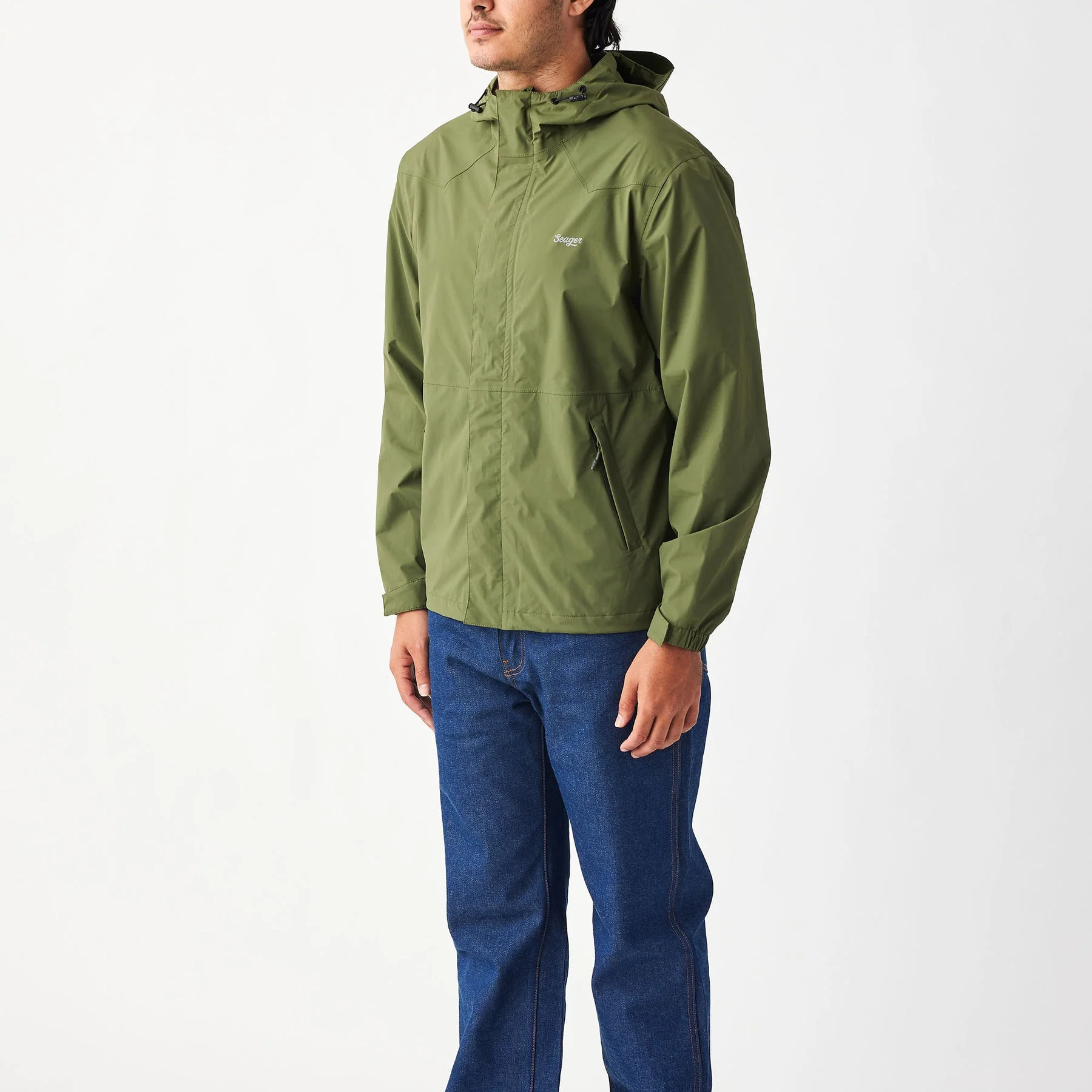 Seager Thundercloud Rain Jacket - OLIVE - Image 2