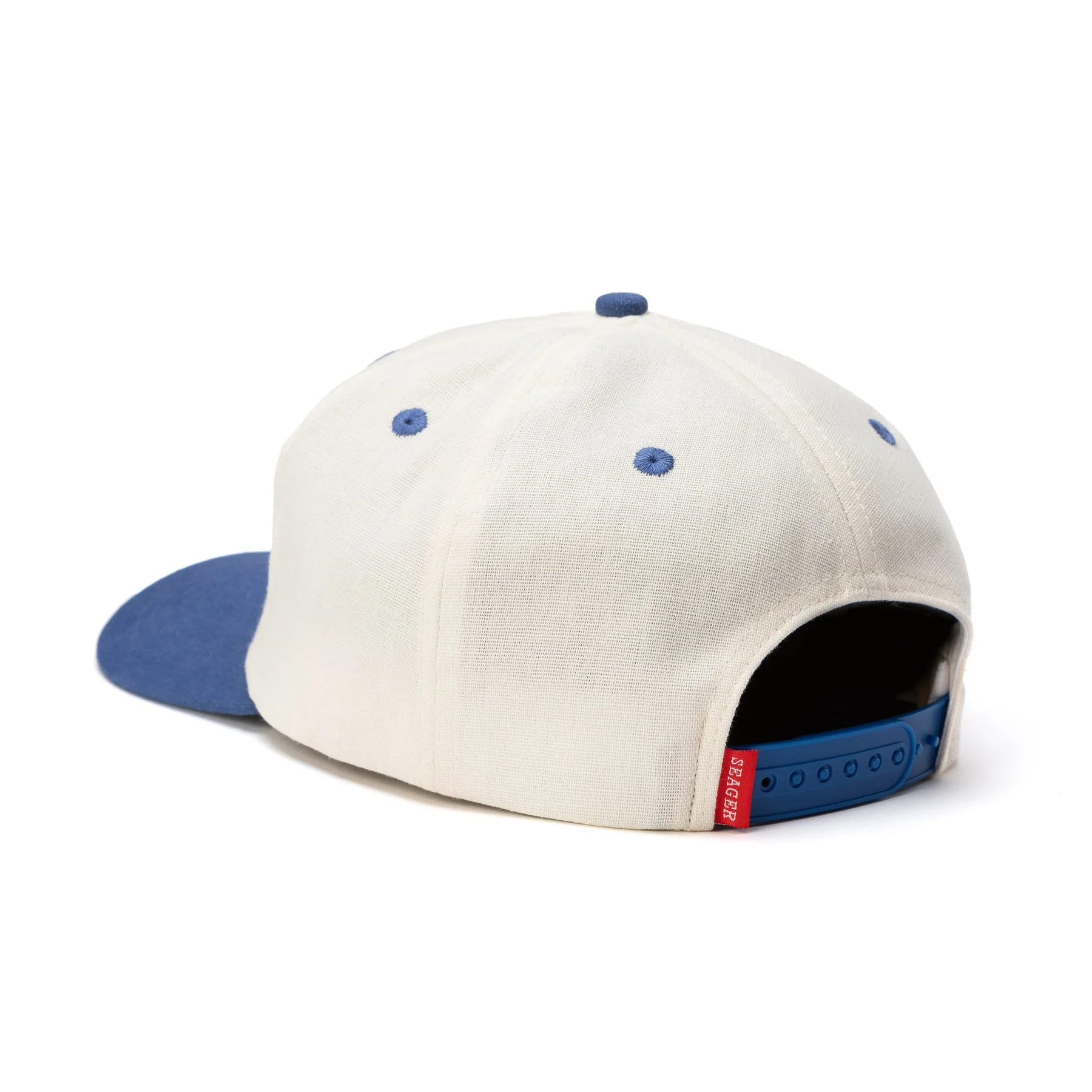SEAGER Uncle Bill Hemp Snapback - CREAM/NAVY BLUE - Image 2