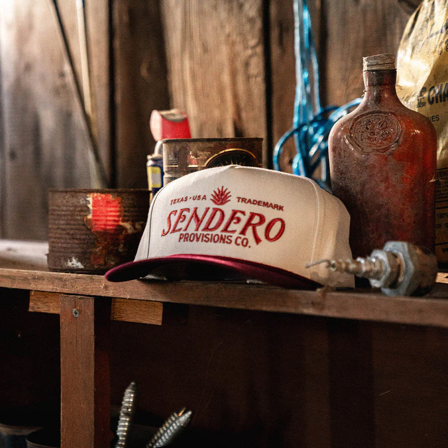 Sendero Logo Hat - Cream/Maroon