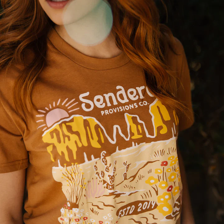 Sendero DESERT BLOOM WOMEN'S CROP TEE - MEERKAT - Image 2