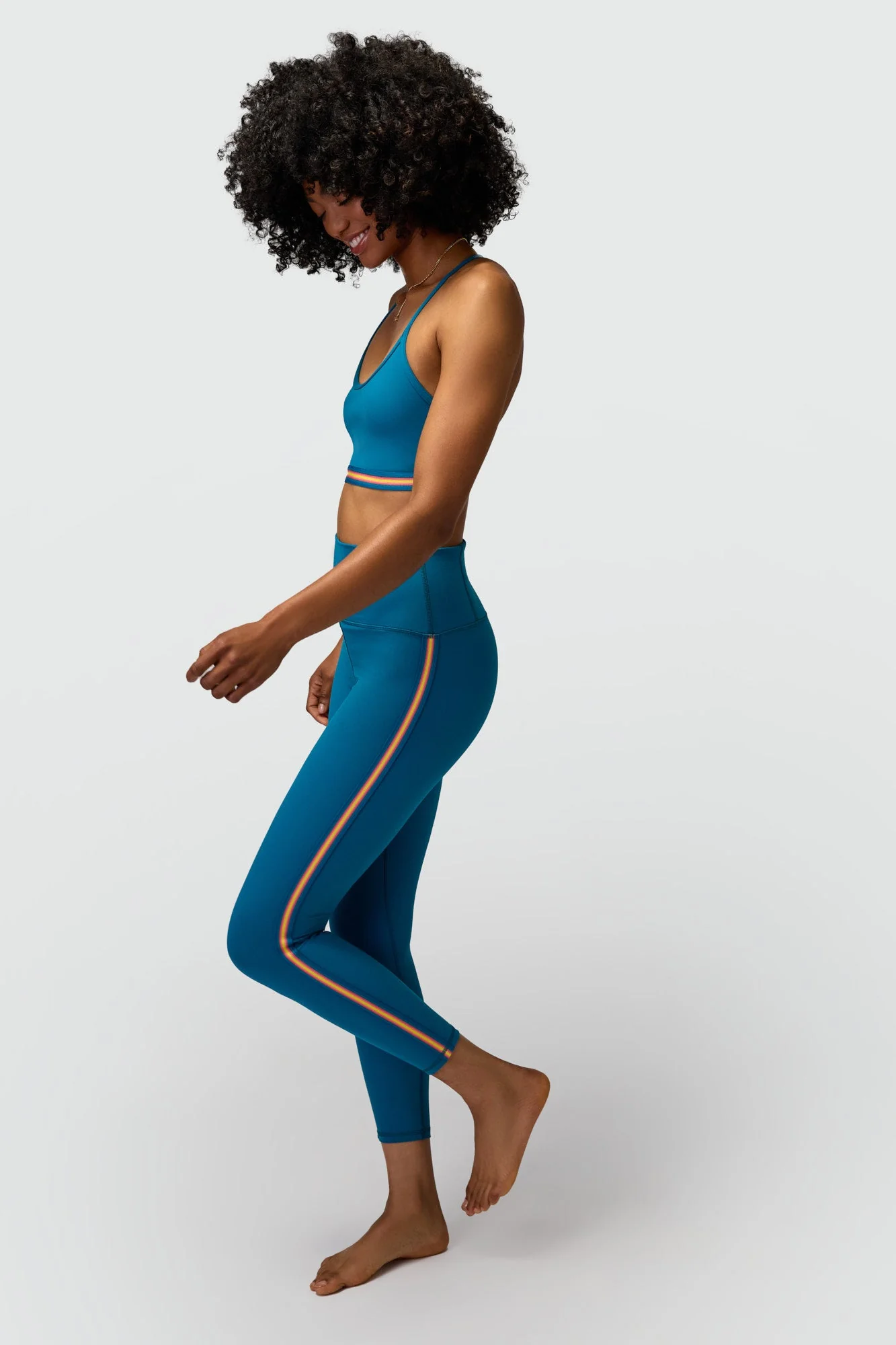 Spiritual Gangster Ada Dream Tech Side Stripe Legging - Dark Turquoise - Image 3