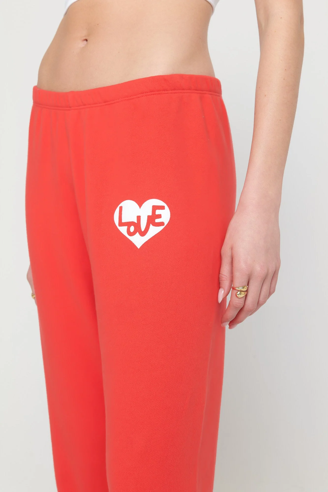 Spiritual Gangster Heart Luna Sweatpant - Ruby Red - Image 3