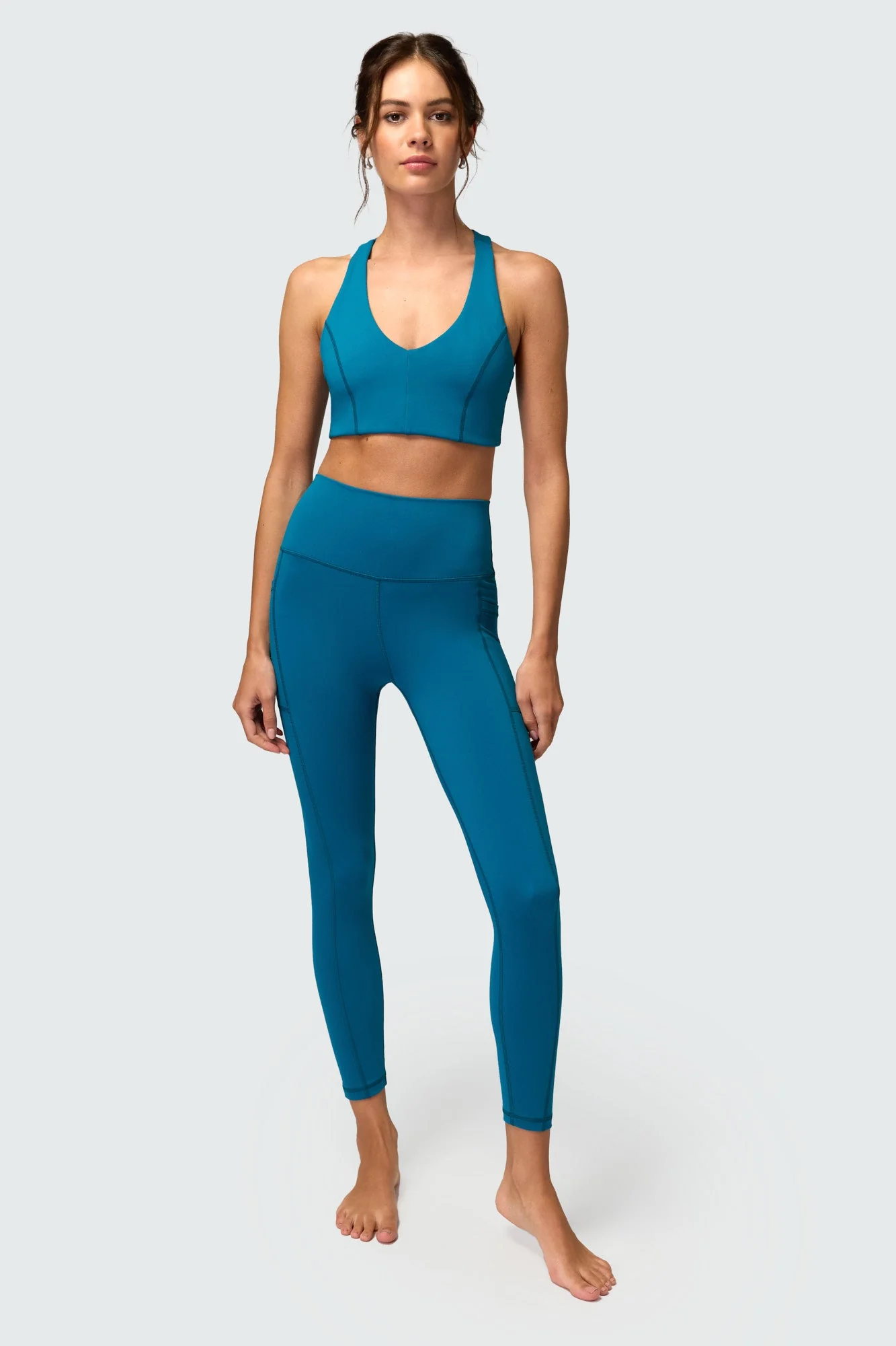 Spiritual Gangster Sol V-Neck Bra - Dark Turquoise - Image 3