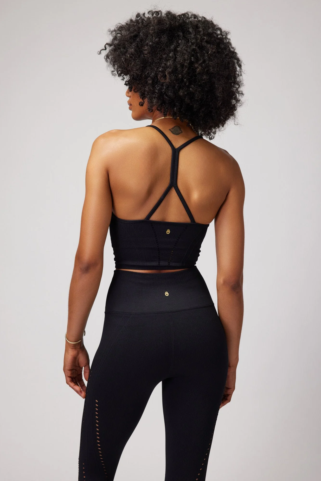 Spiritual Gangster Thea Seamless Crop Tank - Black - Image 2