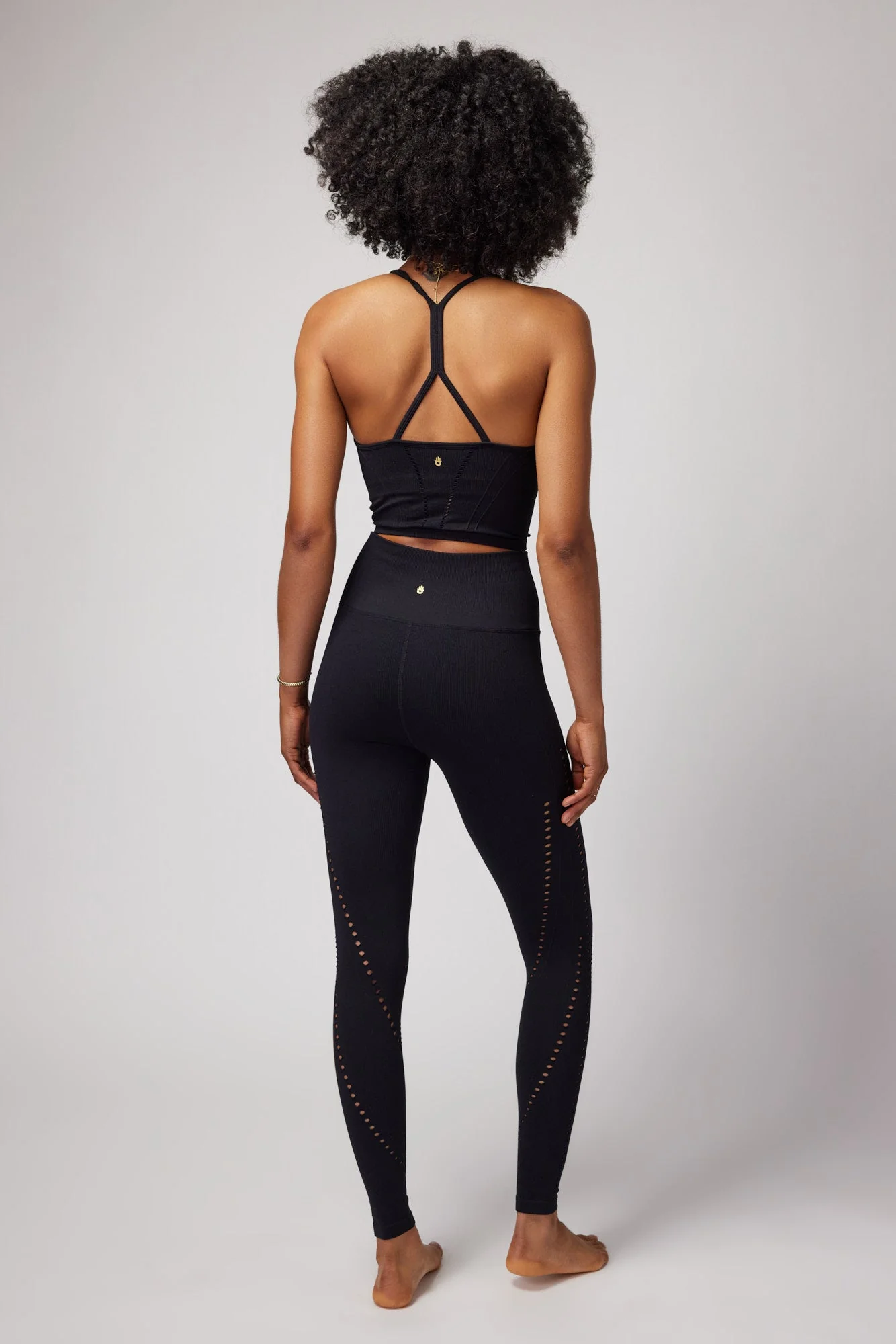 Spiritual Gangster Thea Seamless Crop Tank - Black - Image 4