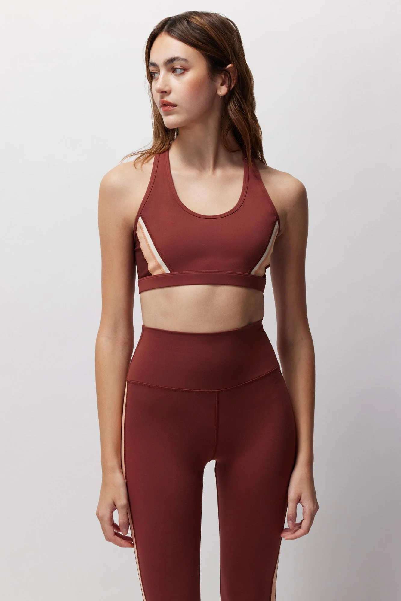 Spiritual Gangster Velo Dream Tech Bra - Washed Burgundy - Image 4