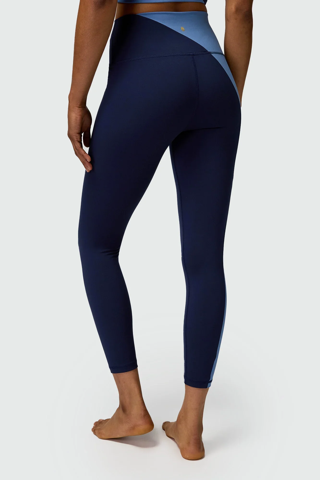 Spiritual Gangster Zoe Colorblock 78 Legging - Midnight Navy Pacific Blue - Image 2