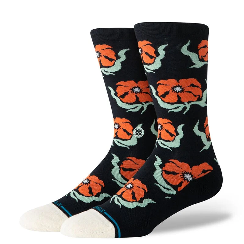 Stance Broadcast Floral Crew Sock - Black