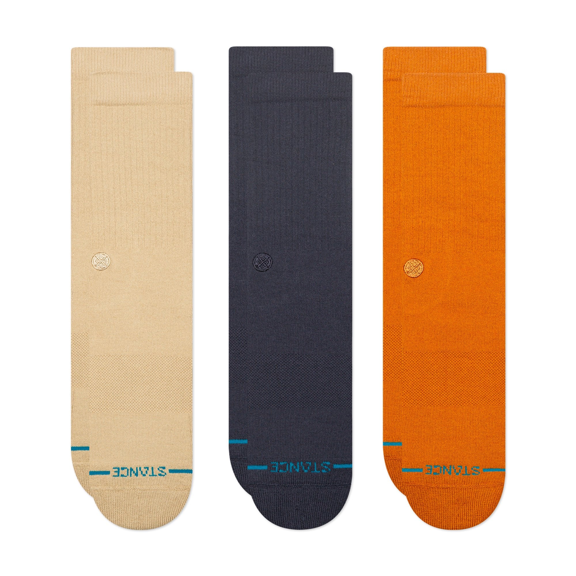 Stance Icon Crew Socks 3 Pack - Sand