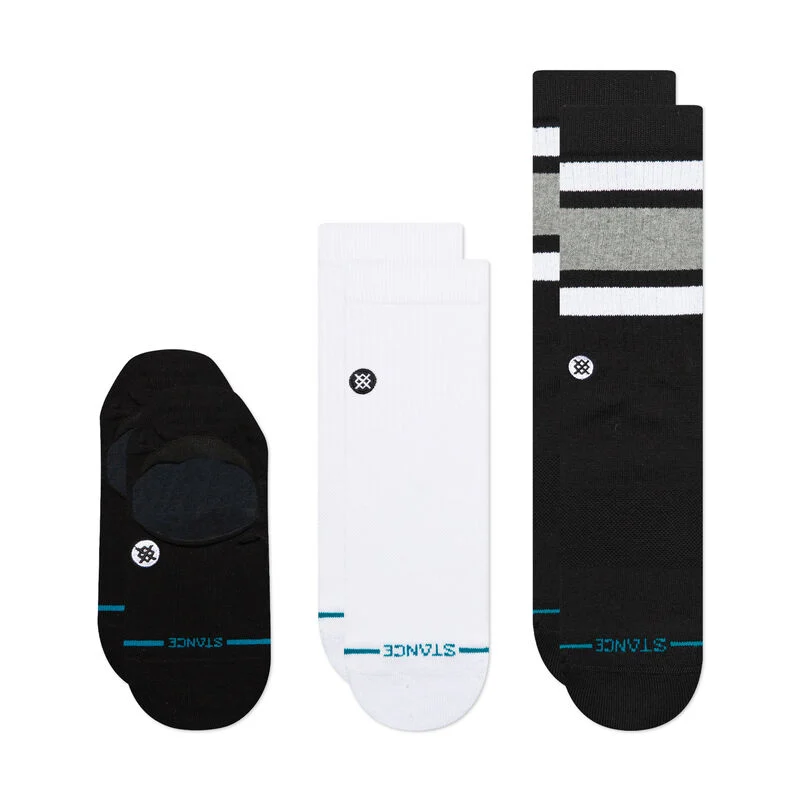 Stance Icon Series Socks 3 Pack - BLACK/WHITE