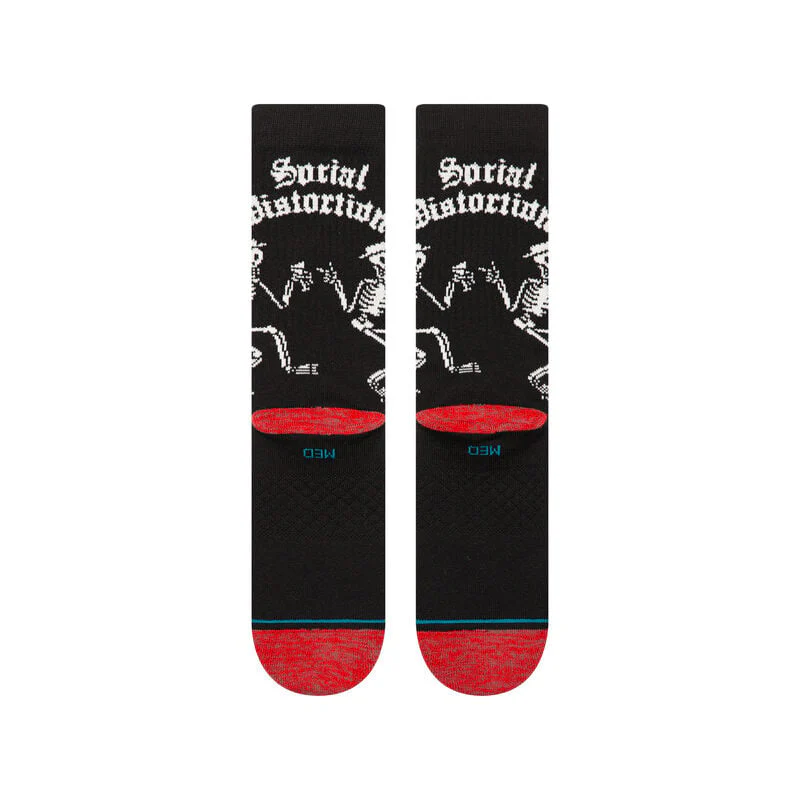 Stance Social Distortion Skelly Dancing Crew Socks - BLACK - Image 3