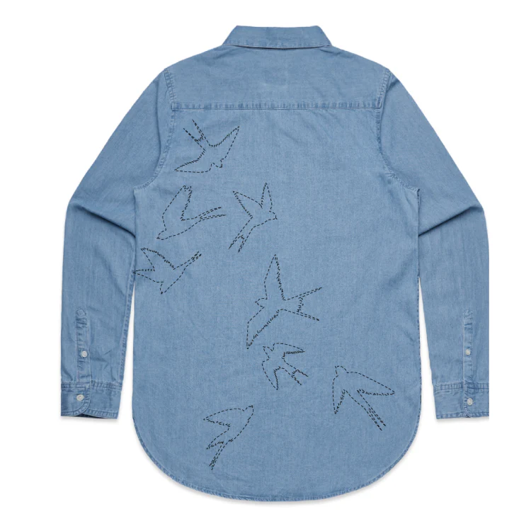 SunDiego SWALLOW STICH LS Woven  - Denim - Image 2