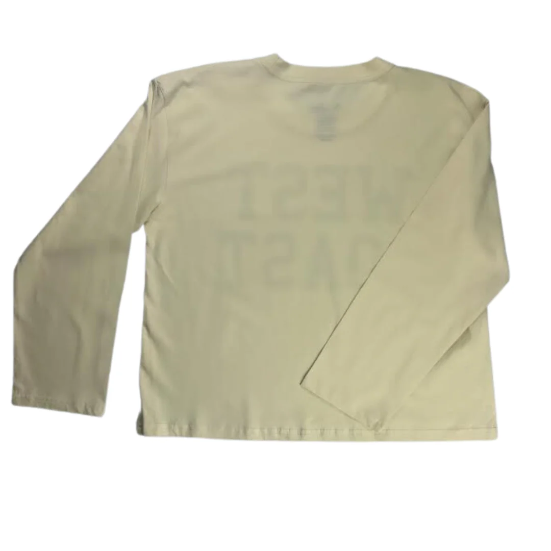 Sun Diego Long Sleeve West Coast Crop Tee  - Buttergreen - Image 2