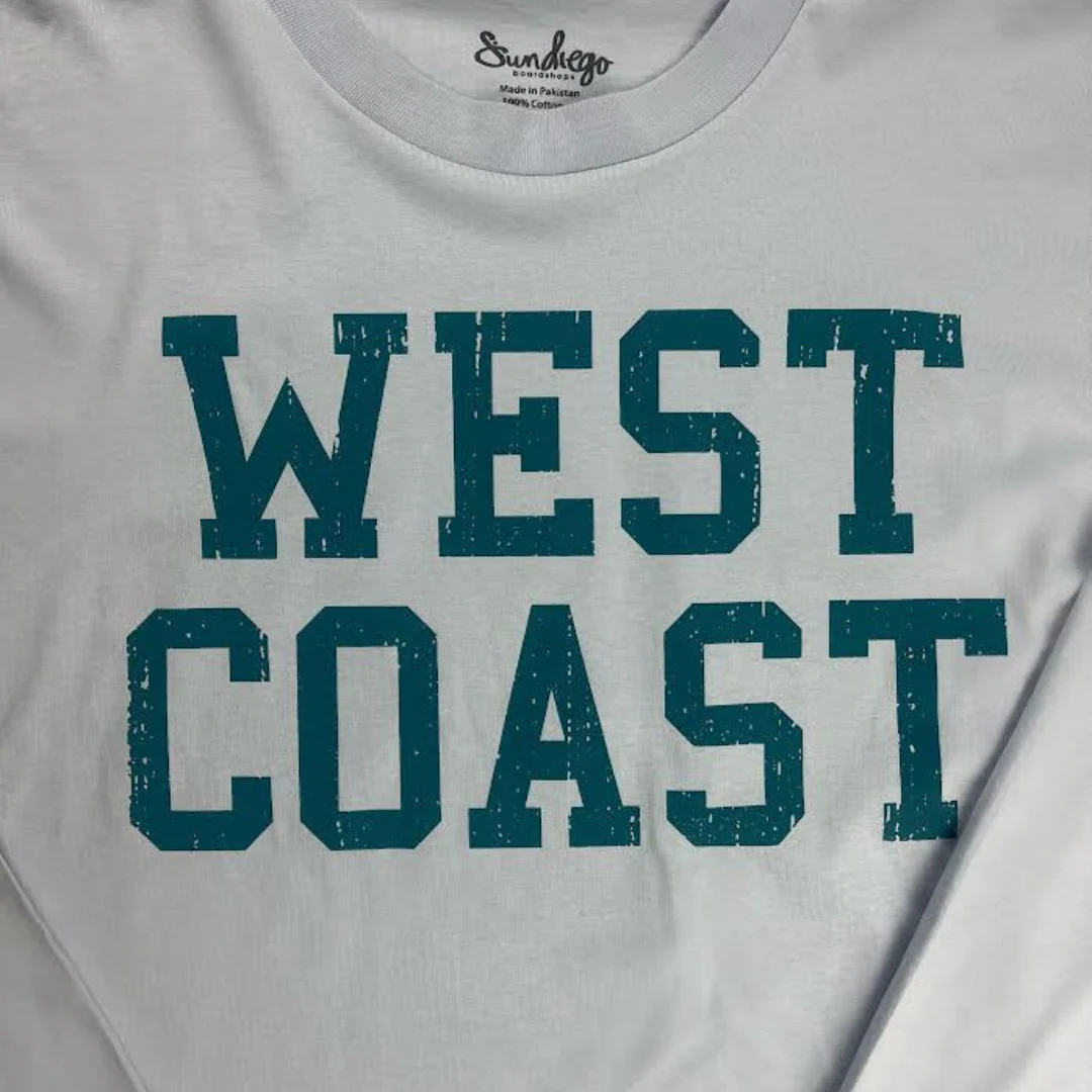 Sun Diego Long Sleeve West Coast Crop Tee - Powderseagreen - Image 3