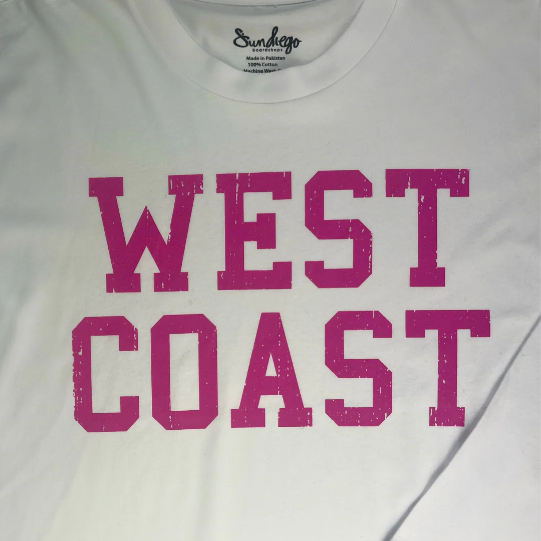 Sun Diego Long Sleeve West Coast Crop Tee - Whitepink - Image 3