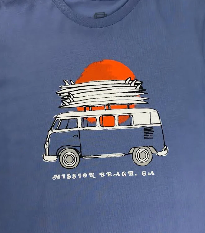 Sun Diego Mission Beach Surfari Tee - Colony Blue - Image 3