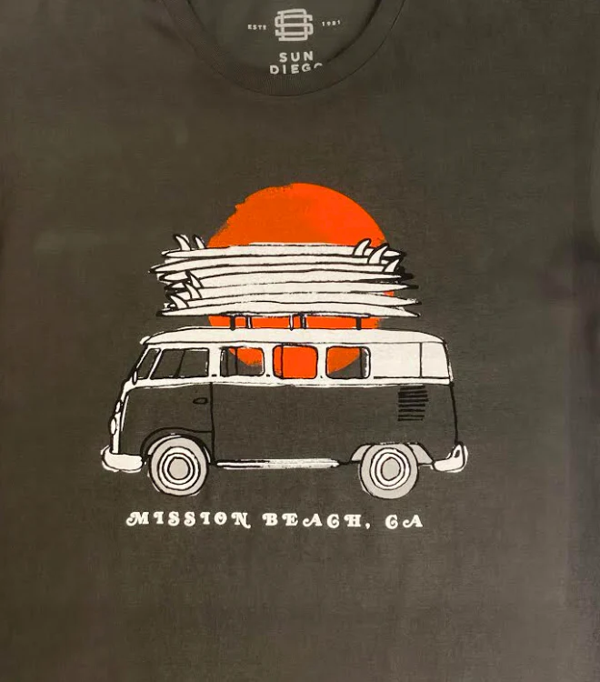 Sun Diego Mission Beach Surfari Tee - Vintage Black - Image 3