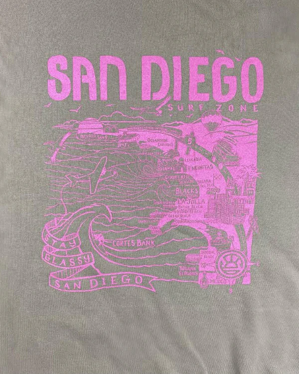 Sun Diego Women's Map Sweatshirt - Cement Pink - Image 3
