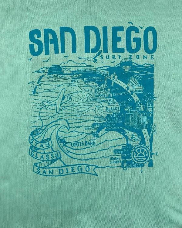 Sun Diego women's Map Sweatshirt - Mint/Teal - Image 3