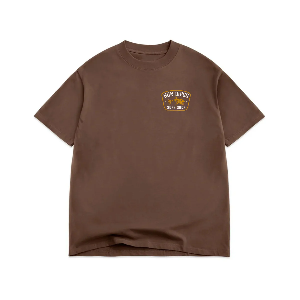 SunDiego Fishbone Boxy Fit Tee - Chocolate - Image 2