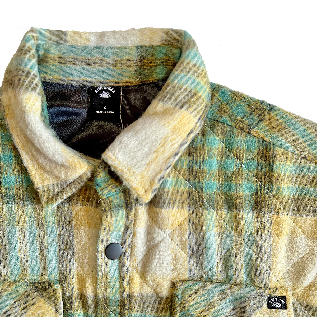 SunDiego Seabrook Heavy Flannel Overshirt - Turquoise - Image 3