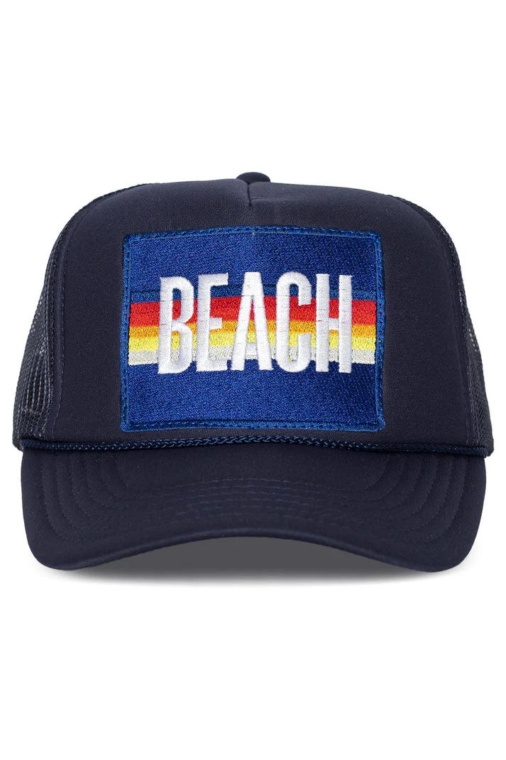 That Friday Feeling Beach Trucker Hat - Navy