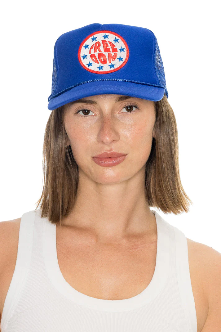 That Friday Feeling Freedom Stars Trucker Hat - Royal Blue - Image 2