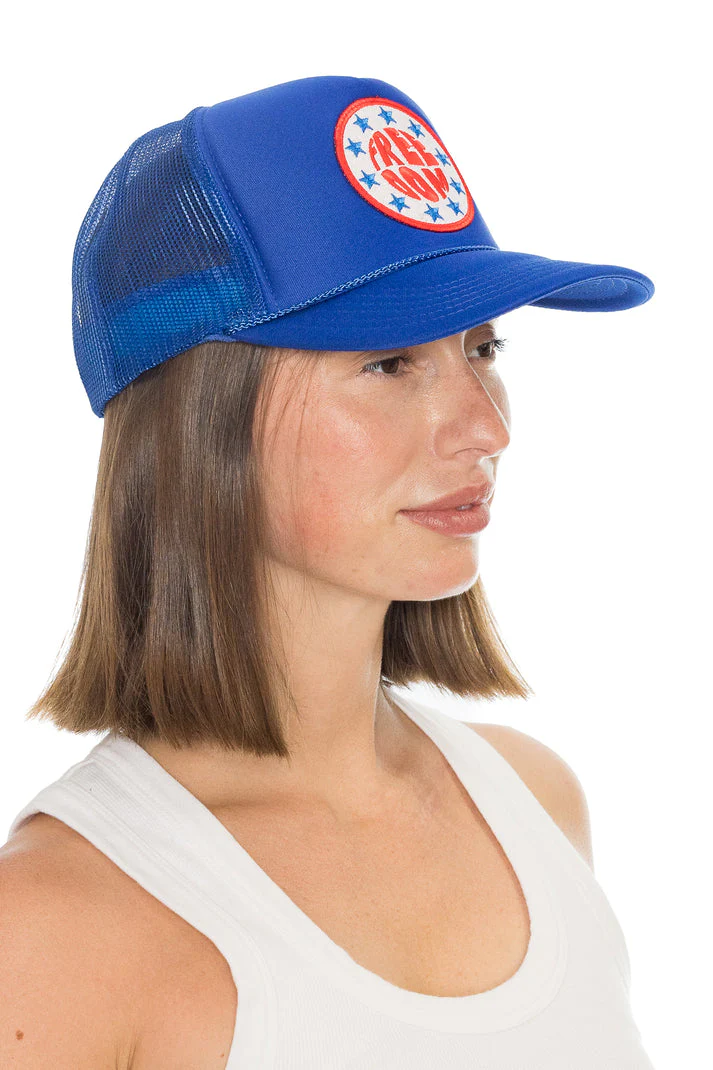 That Friday Feeling Freedom Stars Trucker Hat - Royal Blue - Image 3