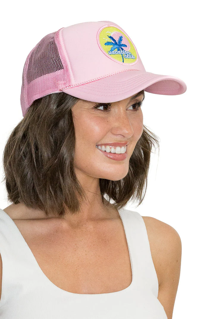 That Friday Feeling Vacation Club Trucker Hat - Pink - Image 3