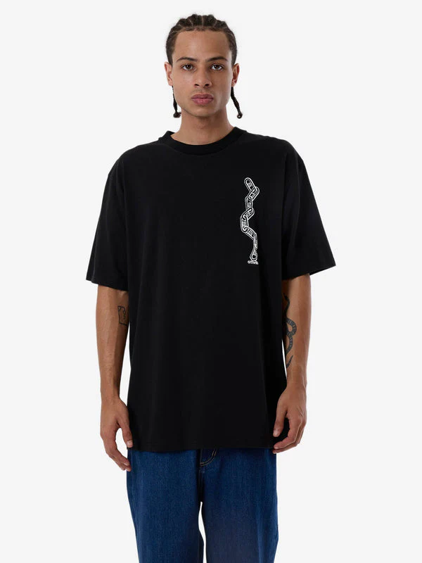 THRILLS Chain Of Disorder Oversize Fit Tee - BLACK - Image 3