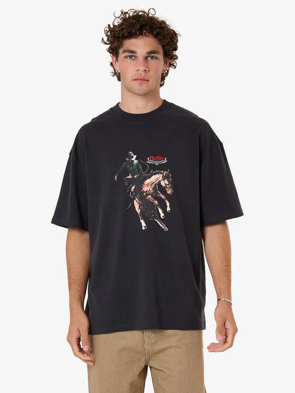 THRILLS Eternal Outlaw Box Fit Oversize Tee - WASHED BLACK